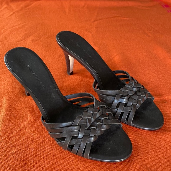 Banana Republic Shoes - Banana Republic braided dark brown leather 3” slip on heels